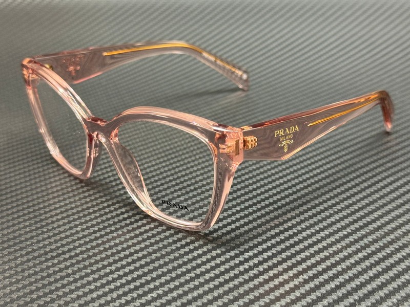 PRADA PR 20ZV 19Q1O1 Transparent Peach Women’s 54 mm Eyeglasses