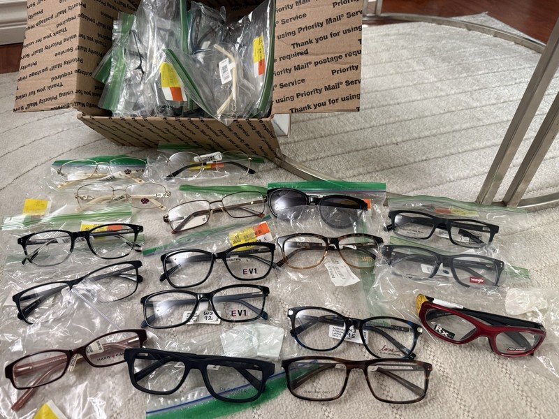 Mixed Lot Full Rim Rectangular Eyeglass Frames New with tags Qty 45 pieces