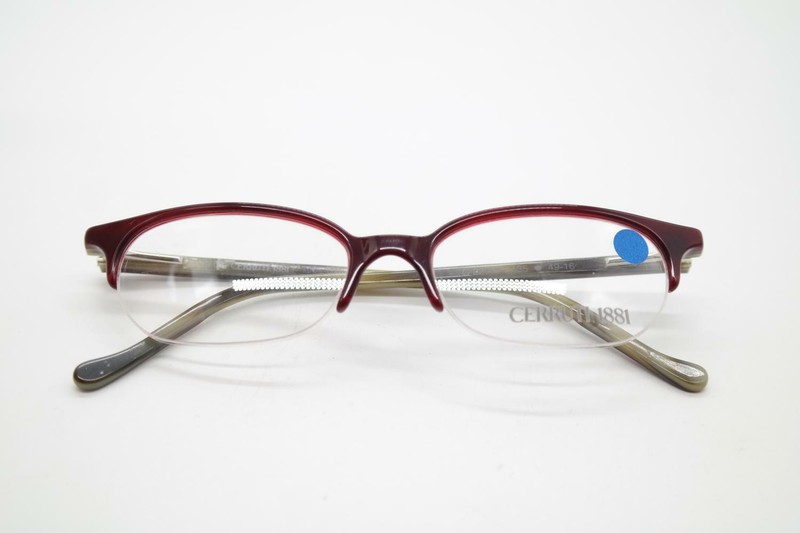 Vintage Cerruti 1881 C 2203 Burgundy Olive Half Rim Glasses Frame NOS gallery