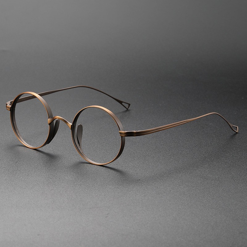 Titanium Round Eyeglass frames Japanese Design Retro Spectacles Bronze Glasses gallery