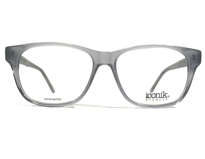 Iconik Eyeglasses Frames Logan C01 Clear Gray Square Full Rim 54-14-140