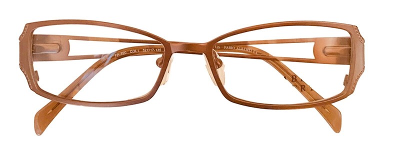 Fabio Alberti Womens Ophthalmic Rectangle Metal Frame Matte Brown 890 gallery