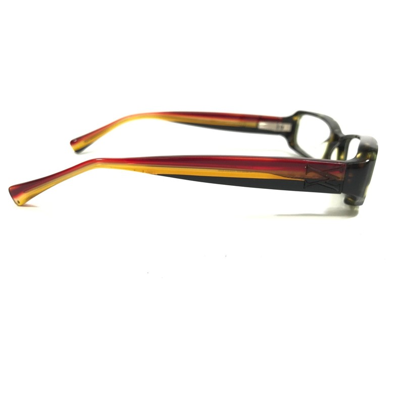 Vera Wang Eyeglasses Frames V185 TO Red Green Yellow Horn Rectangular 53-18-135 gallery