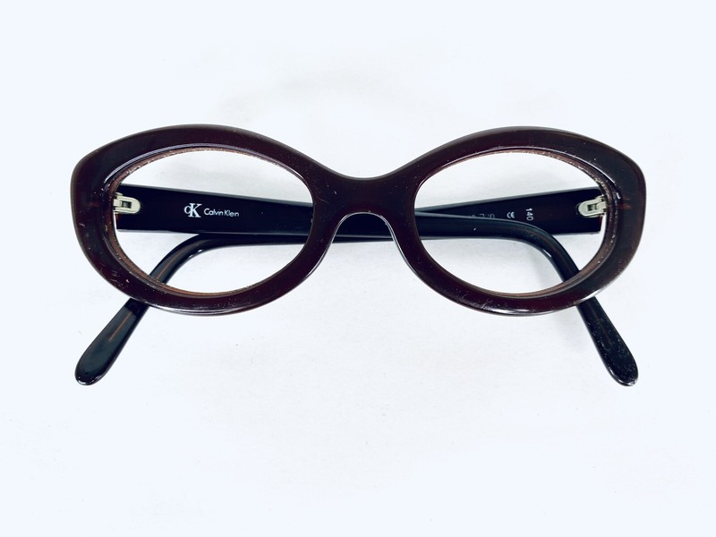 Calvin Klein Thick Brown Oversized Cats Eye Glasses CK 4008 58 49 20 140 gallery