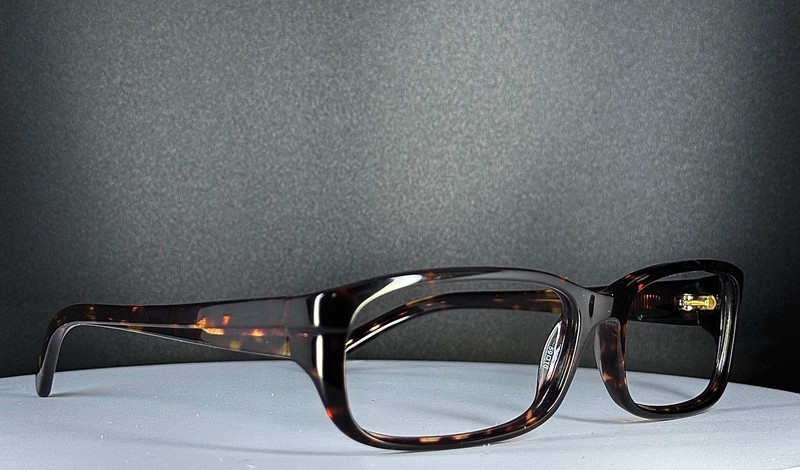 VTG UNBRANDED SO307 DARK AMBER Brown Tortoise Rectangle Eyeglasses FRAMES ONLY