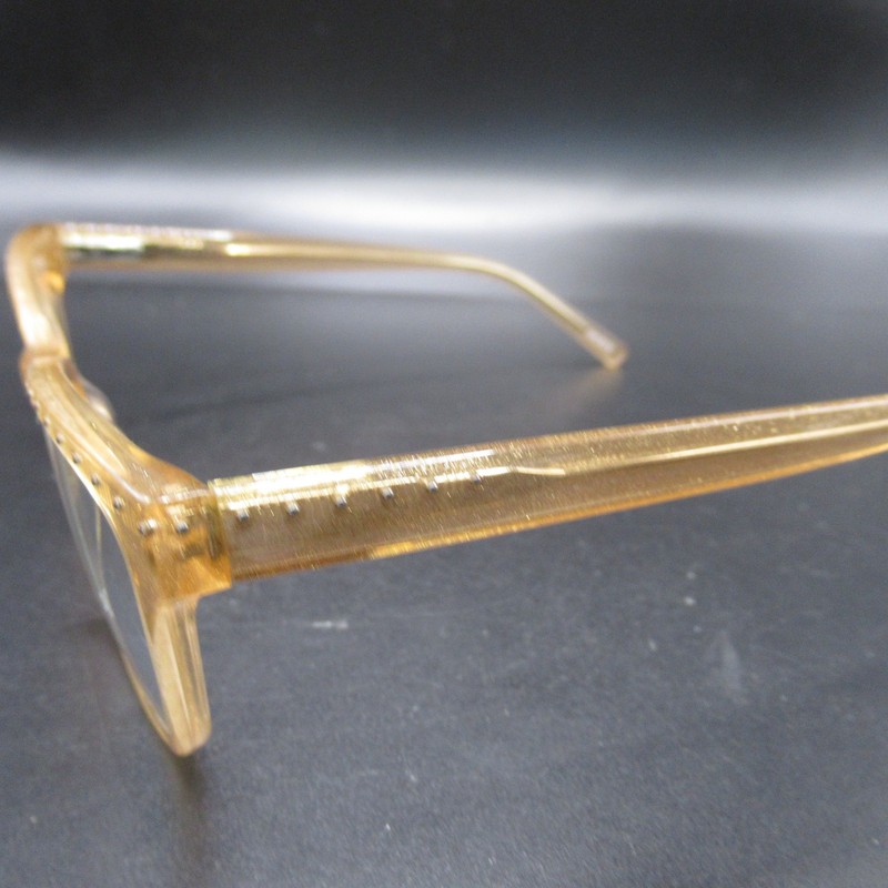 ZANNI Unisex Adults Translucent Honey Gold Glitter Eyeglass Frames 4442915 gallery