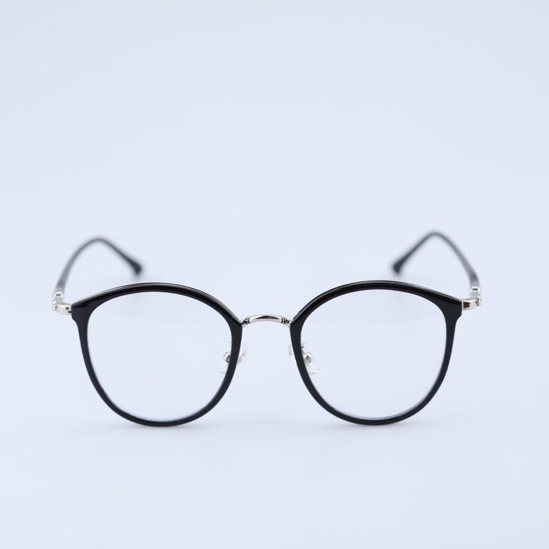 O’S OPTICAL Black Acetate|Metal Round Eyeglasses Frame Classic Unisex M2053