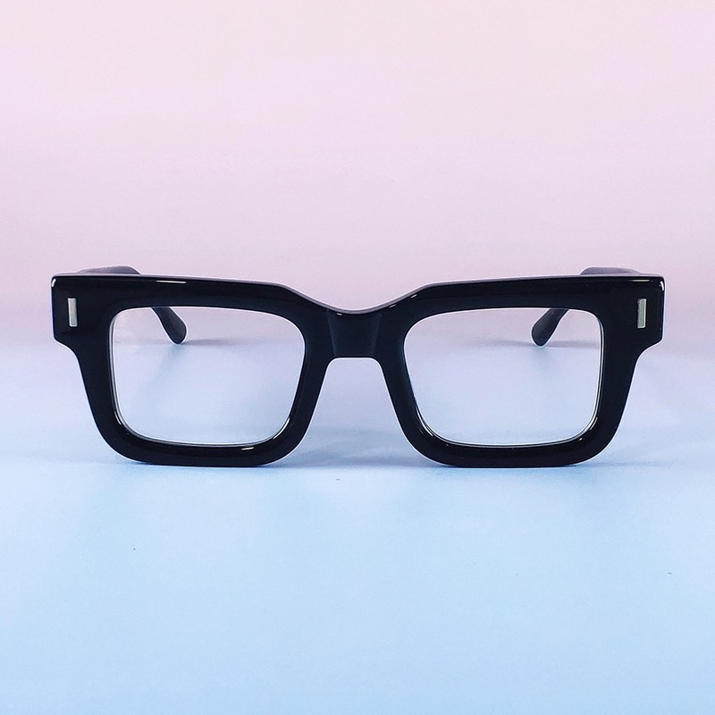 147mm Extra Wide Black Acetate Glasses Men Thick Rectangular Frame US Shipping gallery