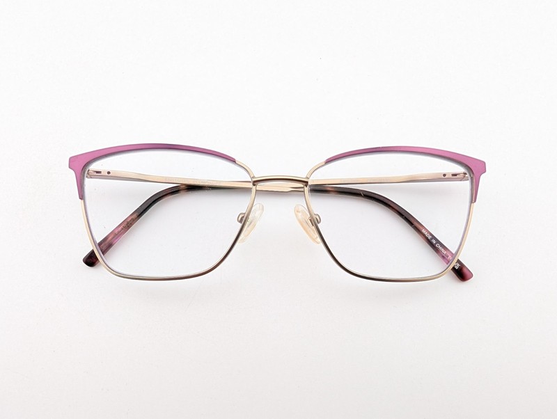 Karen Kane Eyeglasses, Frames Only, Costmary, 53-15-135, Metal, Plum/Taupe
