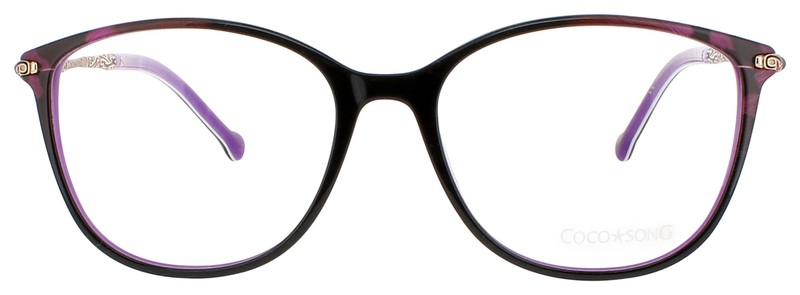 COCO SONG Cs Mona Rock Cv258 01 09 C01 Eyeglasses BLACK PURPLE GOLD Frame 53 mm gallery