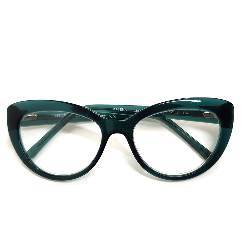 KATE SPADE New York Kalena Reading Glasses +2.50 Green Cat Eyes TX25 135 53 17