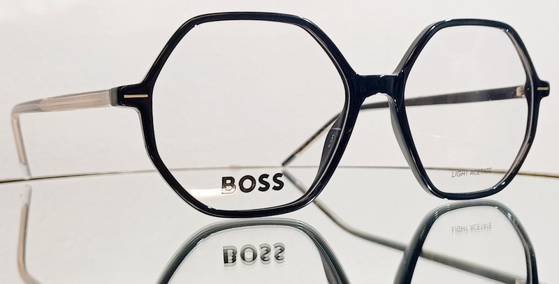 BOSS BOSS 1528 807 Eyeglasses BLACK CRYSTAL New Plastic 54-16-140 Light Acetate gallery