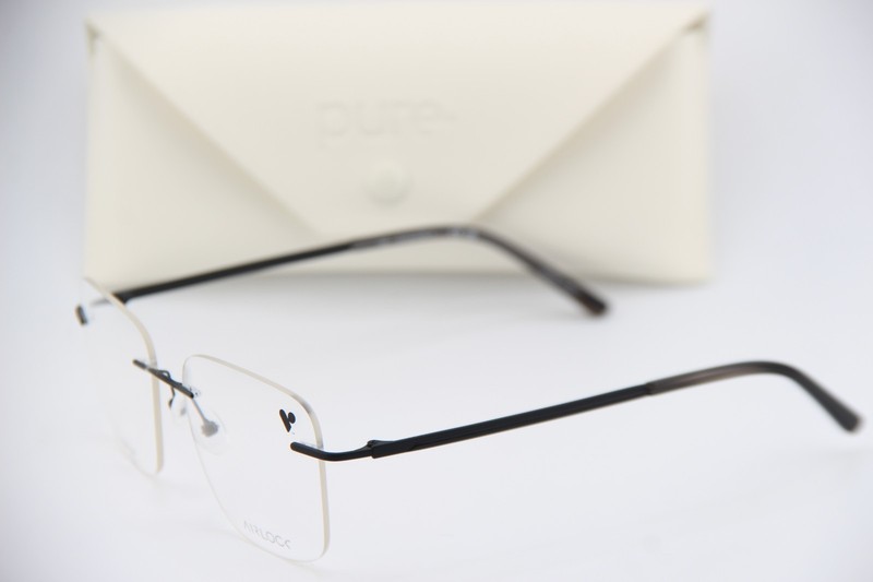 NEW PURE AIRLOCK BRACE 200 001 BLACK AUTHENTIC FRAMES EYEGLASSES 54-17