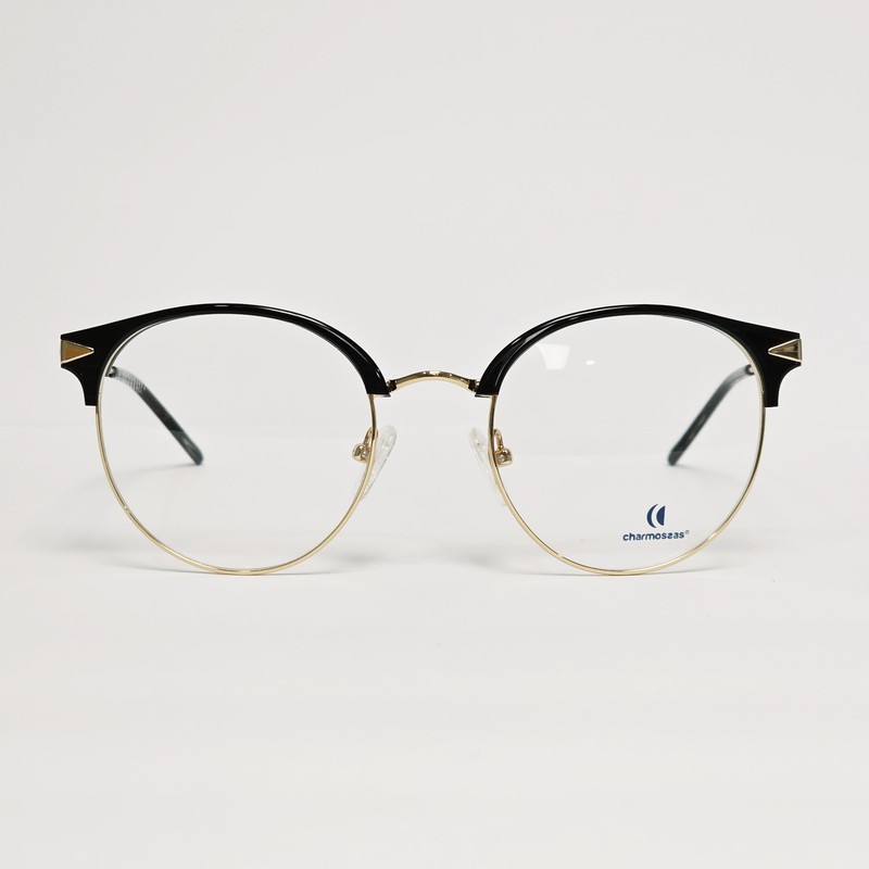 Charmossas Vic Falls Women’s Round Glasses in Gold / Black Marble | 50mm