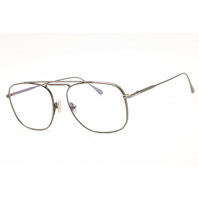 Tom Ford Men’s Eyeglasses Shiny Gunmetal Metal Oval Full Rim Frame FT5731-B 008