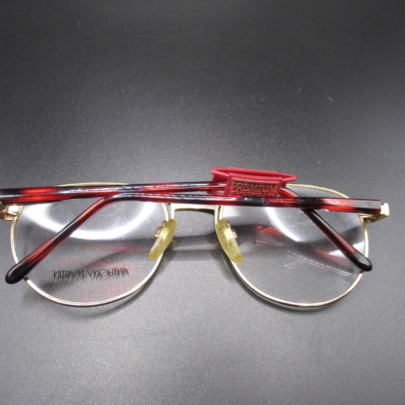 Anthony Martin Grayson 55/20 Gold Red Tortoiseshell Metal Eyeglass Frames gallery