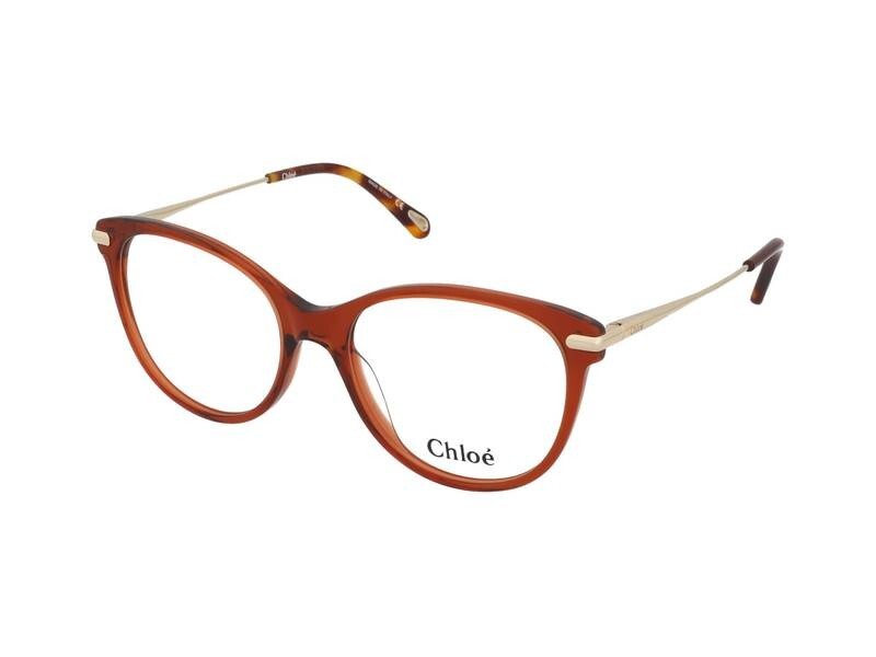 Chloe CH0058O 006 Brown Round Cat eye Plastic Optical Eyeglasses 53-17-145