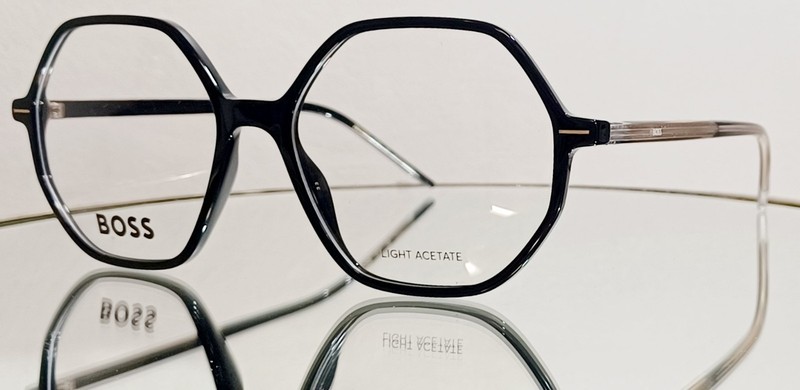 BOSS BOSS 1528 807 Eyeglasses BLACK CRYSTAL New Plastic 54-16-140 Light Acetate gallery