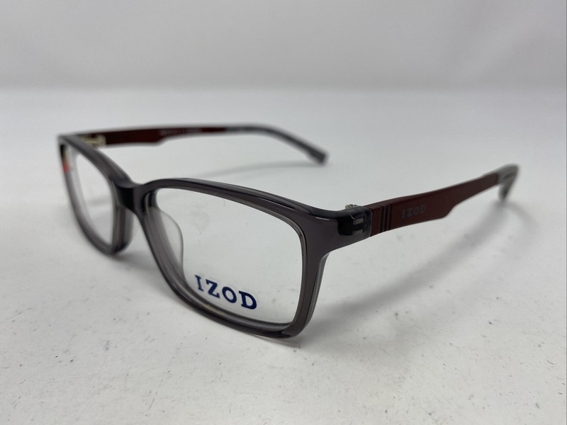 IZOD IZ 2804 SMOKE 46-14-125 Gray/Burgundy Full Rim Eyeglasses Frame /O92 gallery
