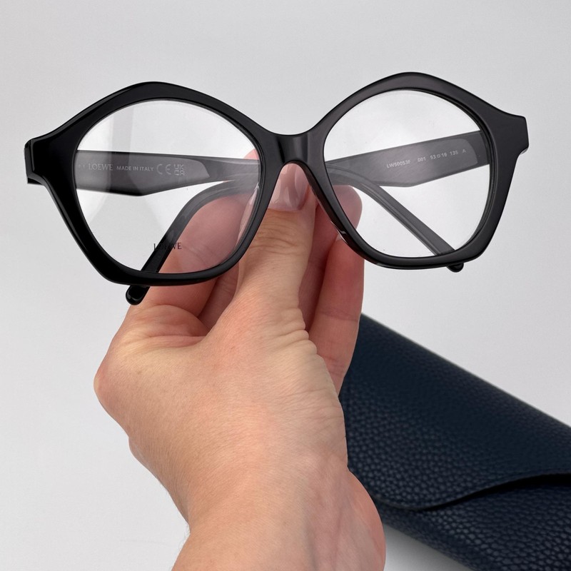 Loewe Women Eyeglasses Black Demo Round LW50053F CURVY 001 NEW AUTHENTIC