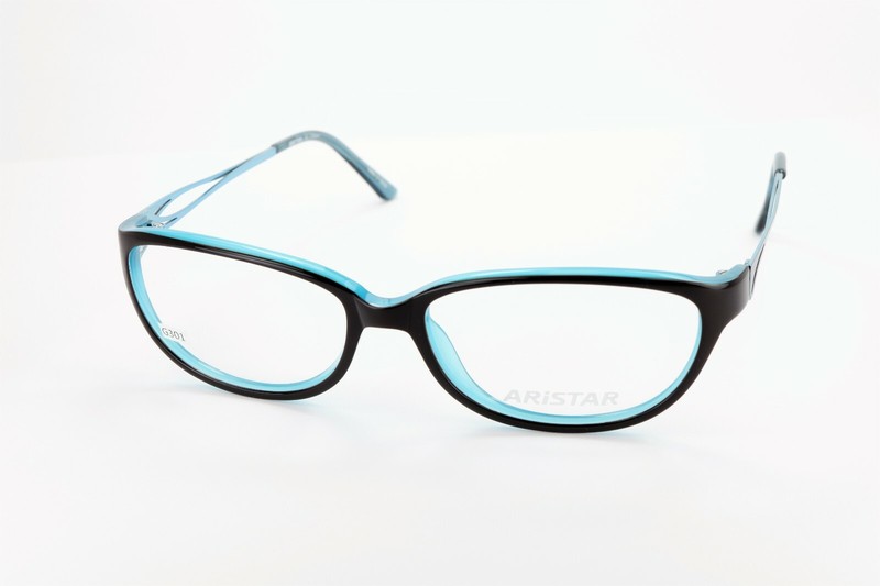ARISTAR by Charmant AR18420 538 Black on Aqua 54-15-135 Frames w/Case G301