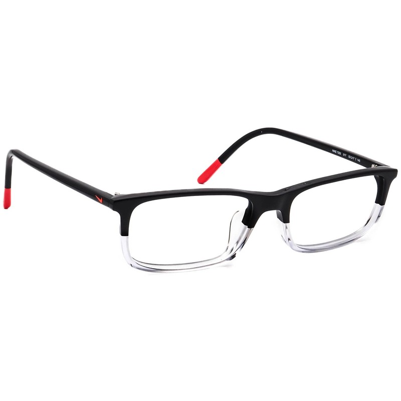 Nike Eyeglasses 7252 017 Polished Black/Clear Fade Rectangular Frame 53[]17 145