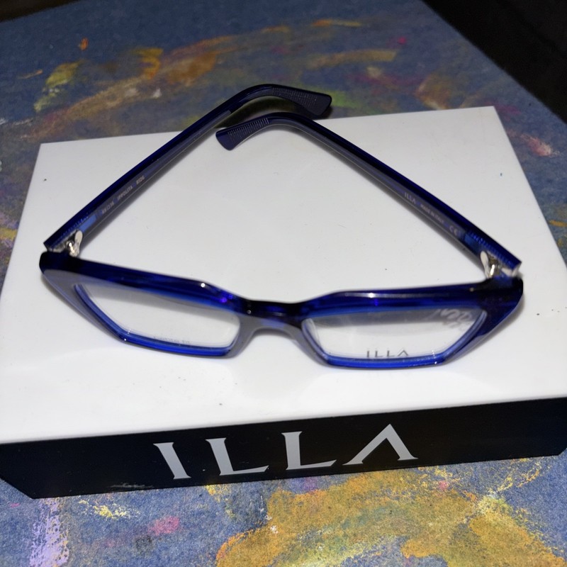 ILLA IPPOLITA BLUE 48/16/125 EYEGLASSES FRAMES ONLY/ MADE IN ITALY WITH CASE gallery
