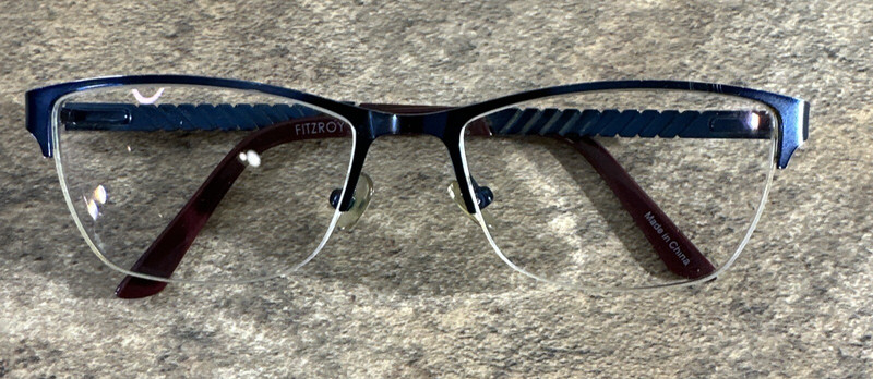 Nicole Miller Fitzroy Co3 Blue Brown Half Rim Eyeglass Frame 55-17-137-35mm G7