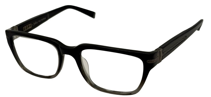 John Varvatos Eyeglasses Rectangle Mens Black Gradient Eyewear Frame V350 50mm