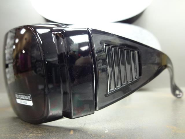 WRAP AROUND DRIVING SAFETY SUN GLASSES Over RX Glass Fit Black Frame Dark Lens gallery