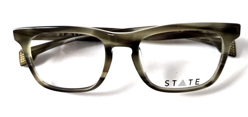 STATE WENTWORTH KHAKI HORN NEW DESIGNER AUTHENTIC EYEGLASSES FRAMES 51-19-140