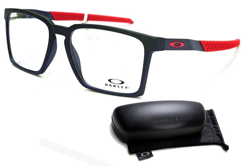 Oakley Exchange OX8055-0456 Satin Black-Red Optical Eyeglasses Frames 56-17-136