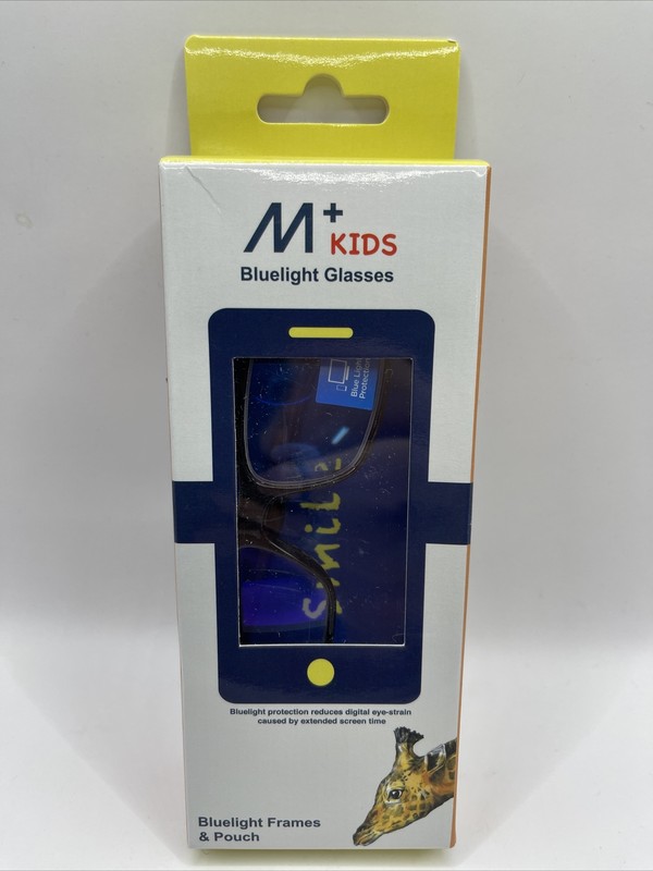 M+ Kids Bluelight UV Protection Glasses Mac, Tortoise Print Frame With Pouch