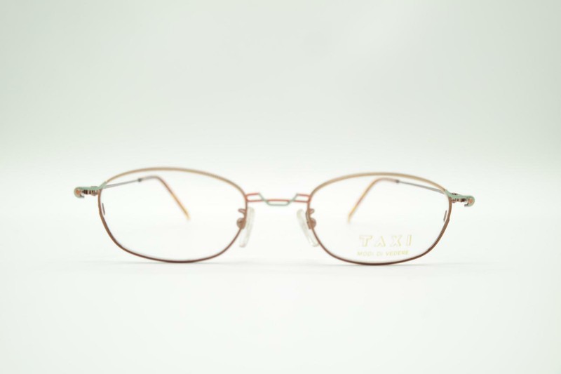 Vintage Taxi SM-68 Copper Multicolored Oval Glasses Frame Eyeglasses NOS
