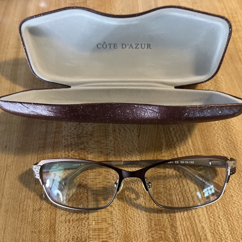 Cote D'Azur Europa Eyeglasses Frames Only CDA-261 C2 53-15-132 Teal Gold Crystal gallery