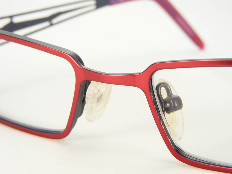 NEW Lido West Uber CHROME M. BURGUNDY/ M.VIOLET EYEGLASSES FRAME 50-17-135mm gallery