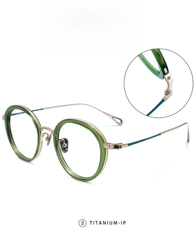 Retro Oval Acetate Pure Titanium Deluxe Full Rim Eyeglass Frame Men Women 47MM gallery