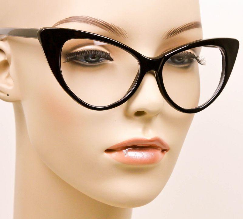 Big Cat Eye Rockabilly PinUp Hot Secretary Nikita Large Eyeglasses Frames 1377 L gallery
