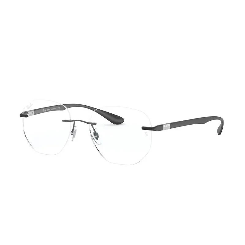 RAY BAN Liteforce Eyeglasses RB 8766 1128 Black Rimless Frame Optical 51-17-145