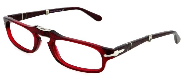 PERSOL PO 2886-V 126 51mm Red Translucent FOLDING Eyeglasses Frames Only Italy