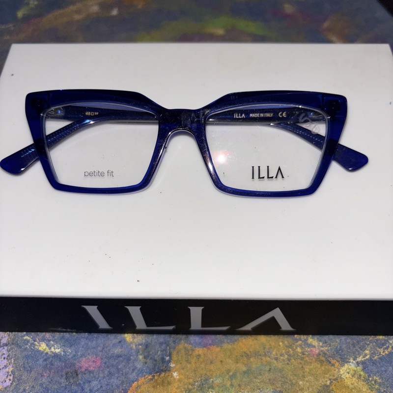 ILLA IPPOLITA BLUE 48/16/125 EYEGLASSES FRAMES ONLY/ MADE IN ITALY WITH CASE
