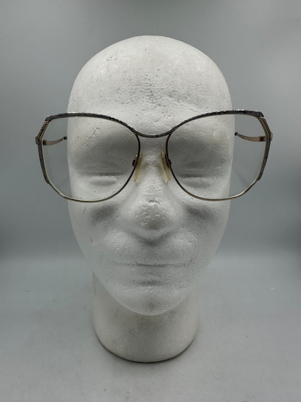 Vtg 1980s Marcolin Women’s Eyeglass Frames MOD 7024 Oversized Gold VTG