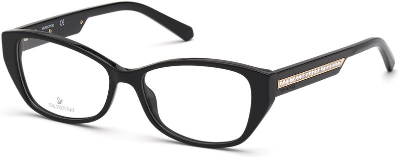 Swarovski SK5391 001 Black Cat Eye Optical Eyeglasses Plastic Frame 53-15-140 SW