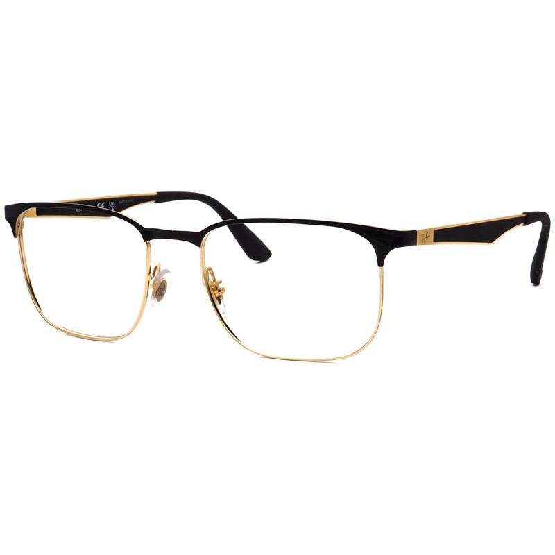Ray-Ban Eyeglasses RB 6363 2890 Polished Black/Gold Square Metal Frame 54-18 145 gallery