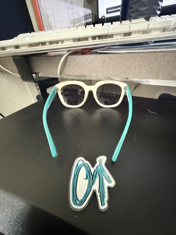 COACH HC8047 Casey Sunglasses Turquoise Gradient & Cream Square Cat Eye 51-22 gallery