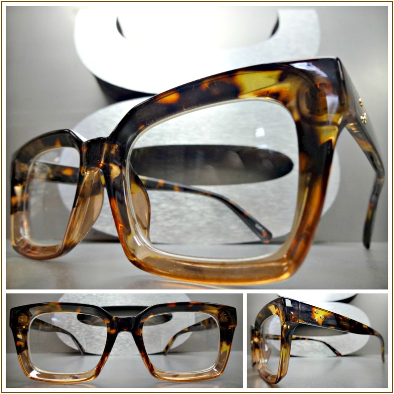 Classic Vintage 50’s Retro Style Clear Lens EYE GLASSES Tortoise Optical Frame