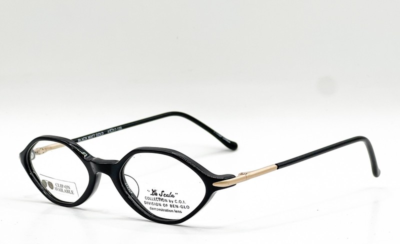 LA SCALA PLUS 401 BLACK SATIN GOLD AUTHENTIC EYEGLASSES 47-17