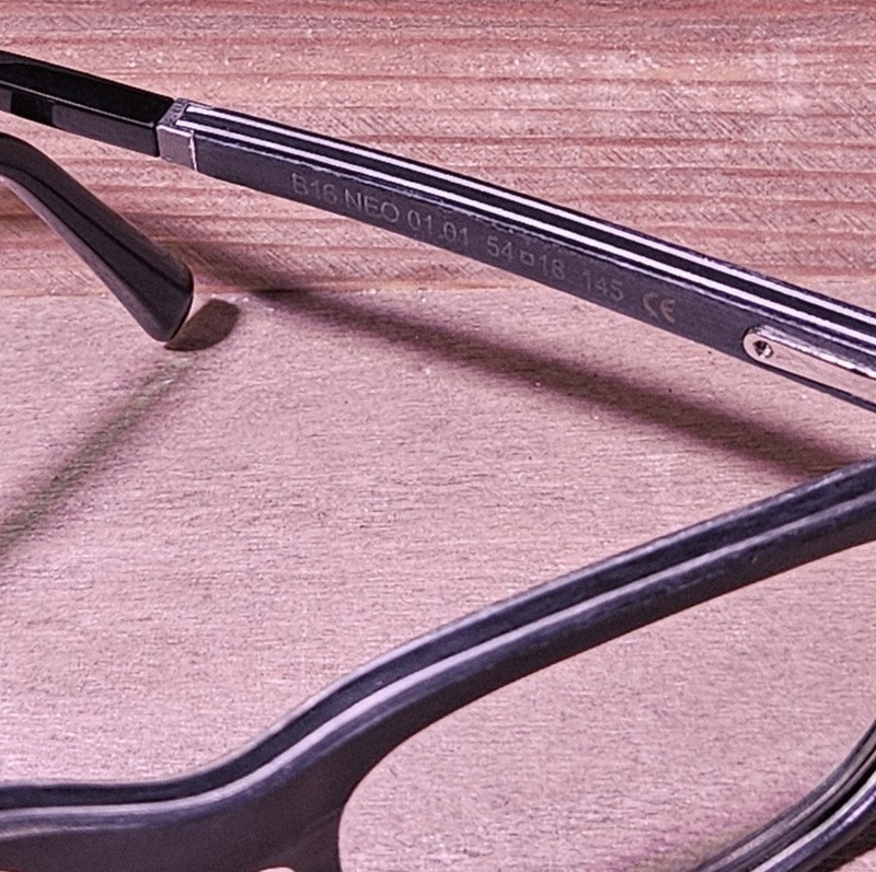 Gold & Wood Luxury Eyeglass Frames 043 Neo Marbled Horn Ebony 54-18-145 Unisex gallery