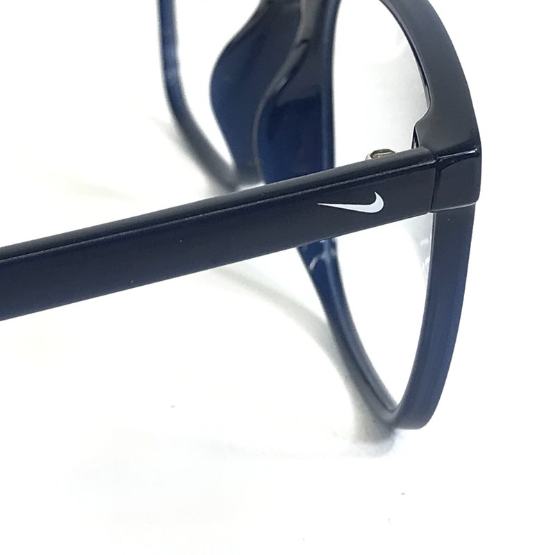 Nike Eyeglasses Frames 7124 420 Blue Square Full Rim White Swoosh Logo 50-19-145 gallery