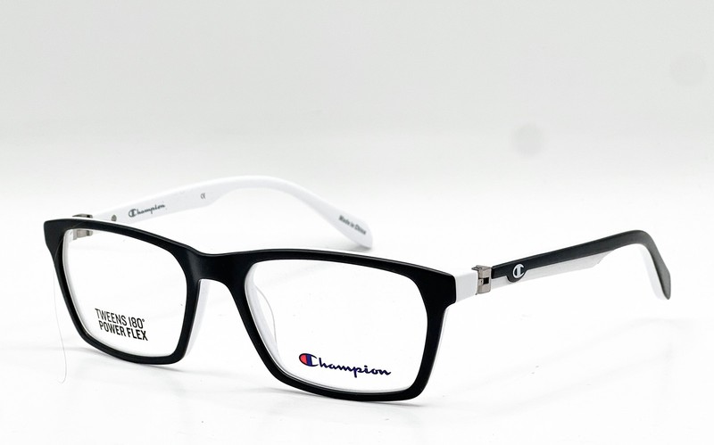 NEW CHAMPION GORDI C02 MATTE BLACK WHITE AUTHENTIC EYEGLASSES 51-17